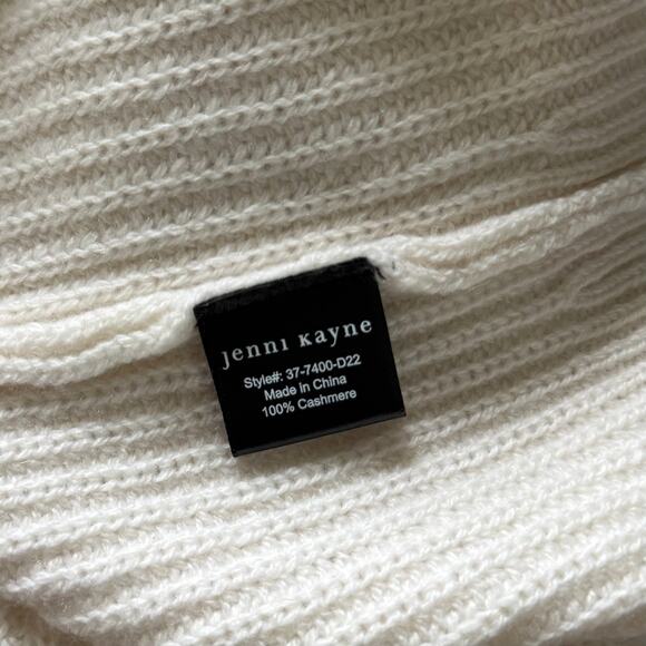 Jenni Kayne Cashmere Cocoon Sweater Small Ivory Rib Knit V-Neck Long Sleeves S - Picture 6 of 6